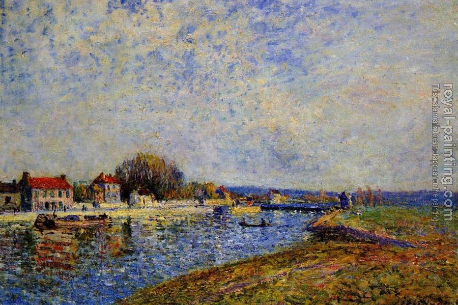 Alfred Sisley : The Dam, Loing Canal at Saint-Mammes